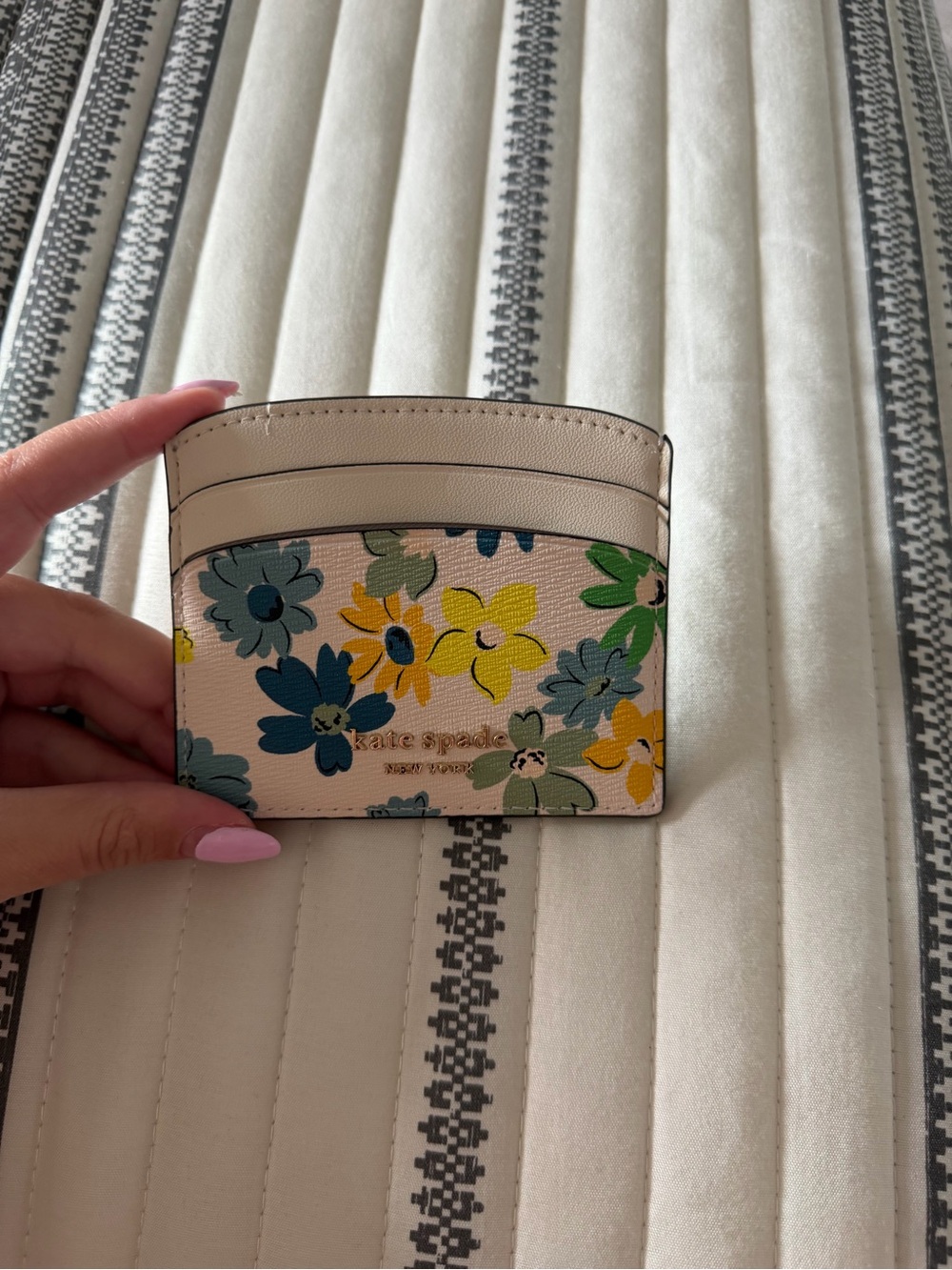kate spade Pink Floral Card Holder with Multicolor Blooms